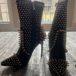 Spiked Black Stiletto Boots